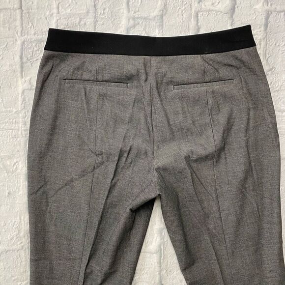 Express columnist women 10 mid rise ankle flat front dress pants grey & black - Picture 6 of 10